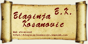 Blaginja Kosanović vizit kartica